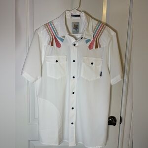 Retro Baja Llama Dissident Button Up Shirt